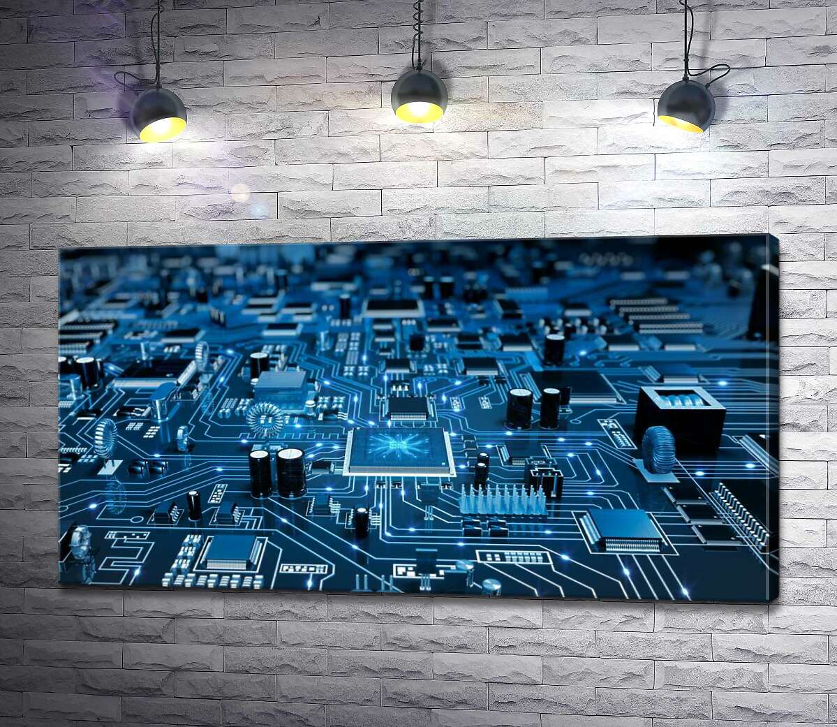 

Картина ArtPoster Элементы печатной платы 130x69 см Модуль №1