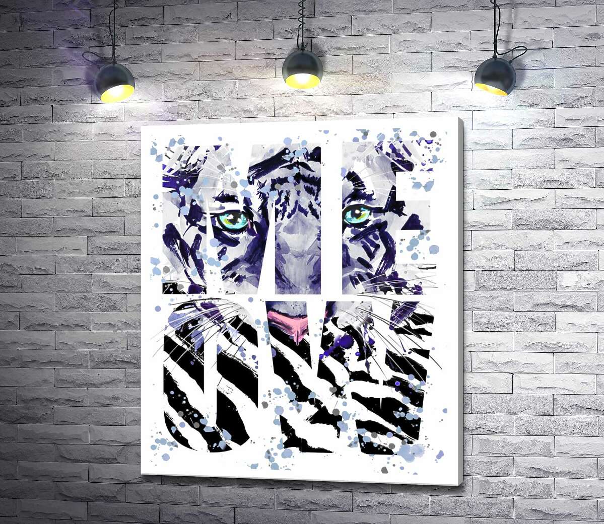 

Картина ArtPoster Силуэт белого тигра в буквах "meow" 130x154 см Модуль №1