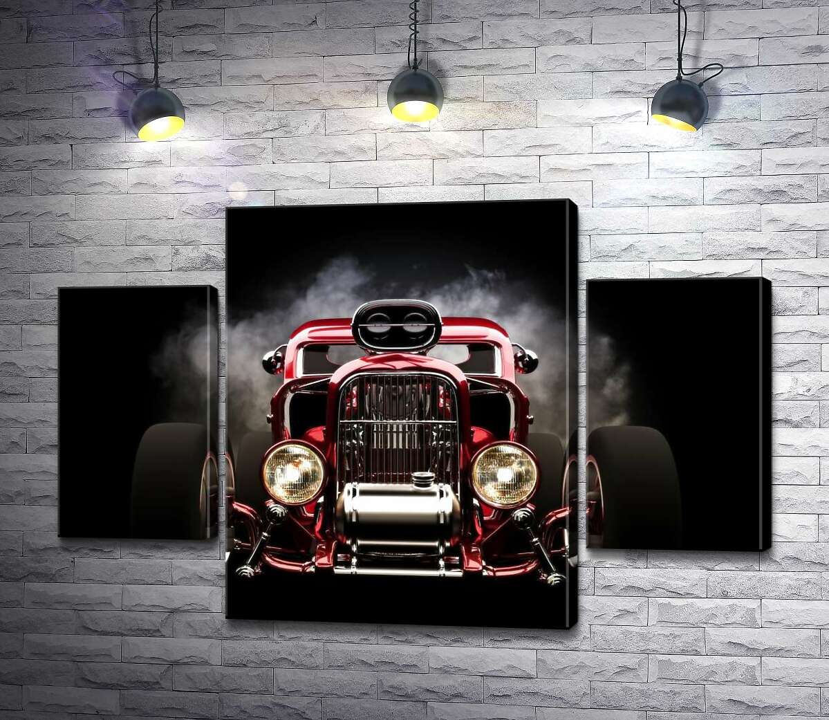 

Модульная картина ArtPoster Багровый бампер автомобиля Хот-род (Hot rod) 131x89 см Модуль №7