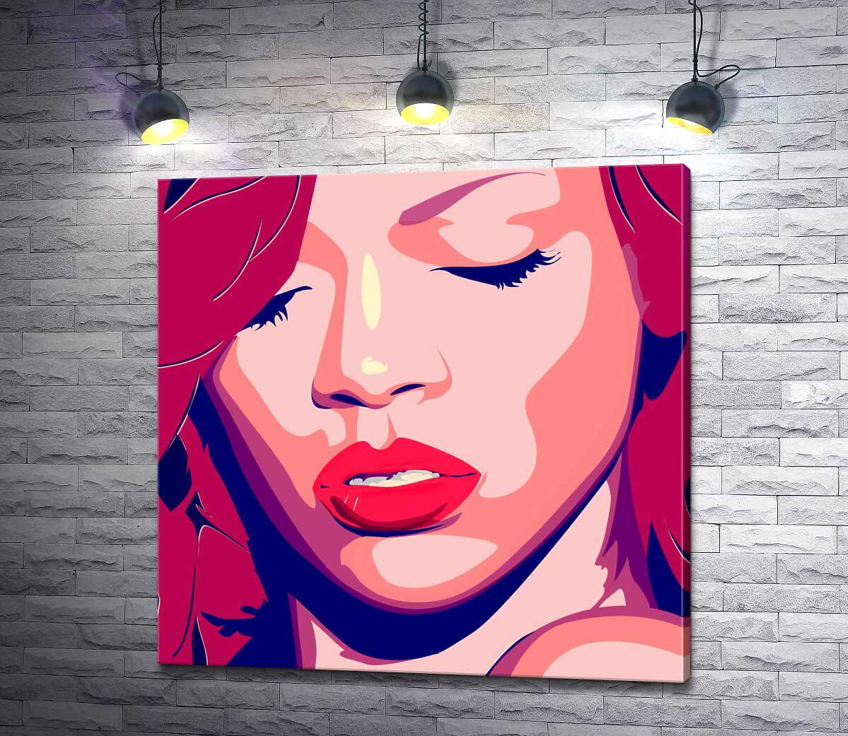 

Картина ArtPoster Яркий портрет певицы Рианны 130x130 см Модуль №1