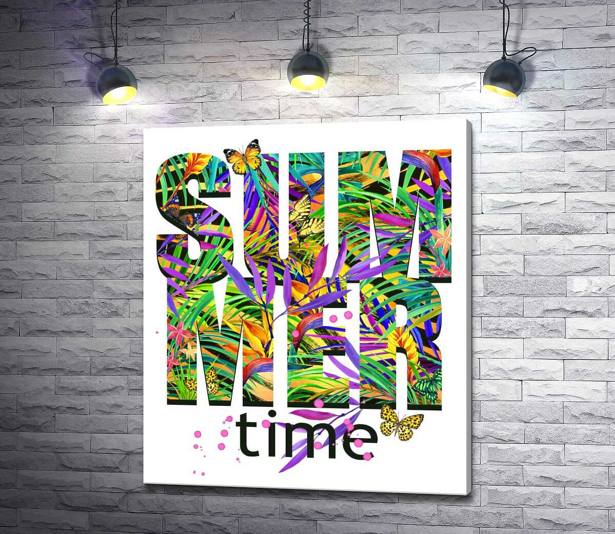 

Картина ArtPoster Яркие цвета тропических джунглей в надписи "summertime" 100x118 см Модуль №1