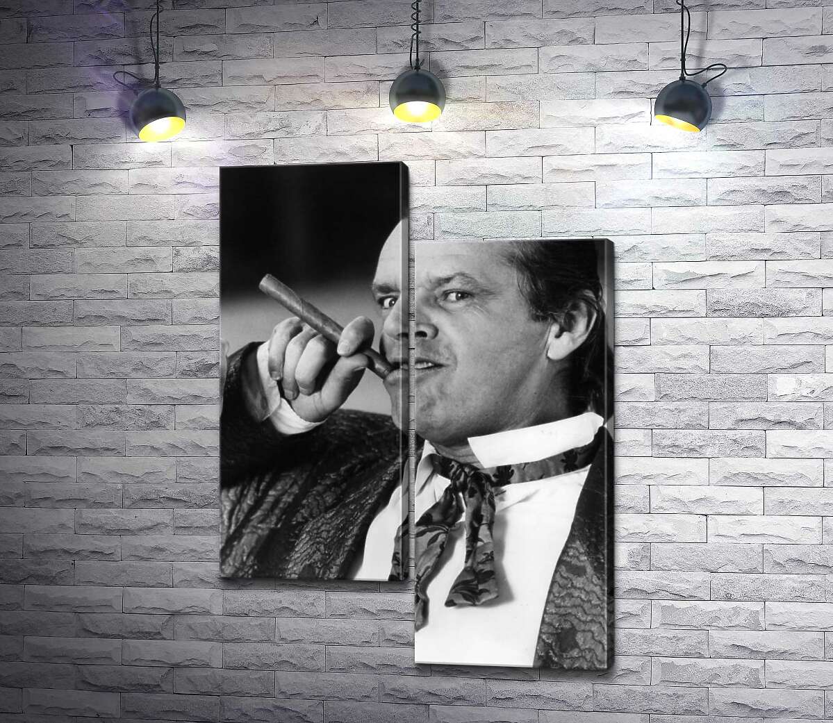 

Модульная картина ArtPoster Актер Джек Николсон (Jack Nicholson) позирует с сигарой на черно-белом снимке 100x140 см Модуль №5