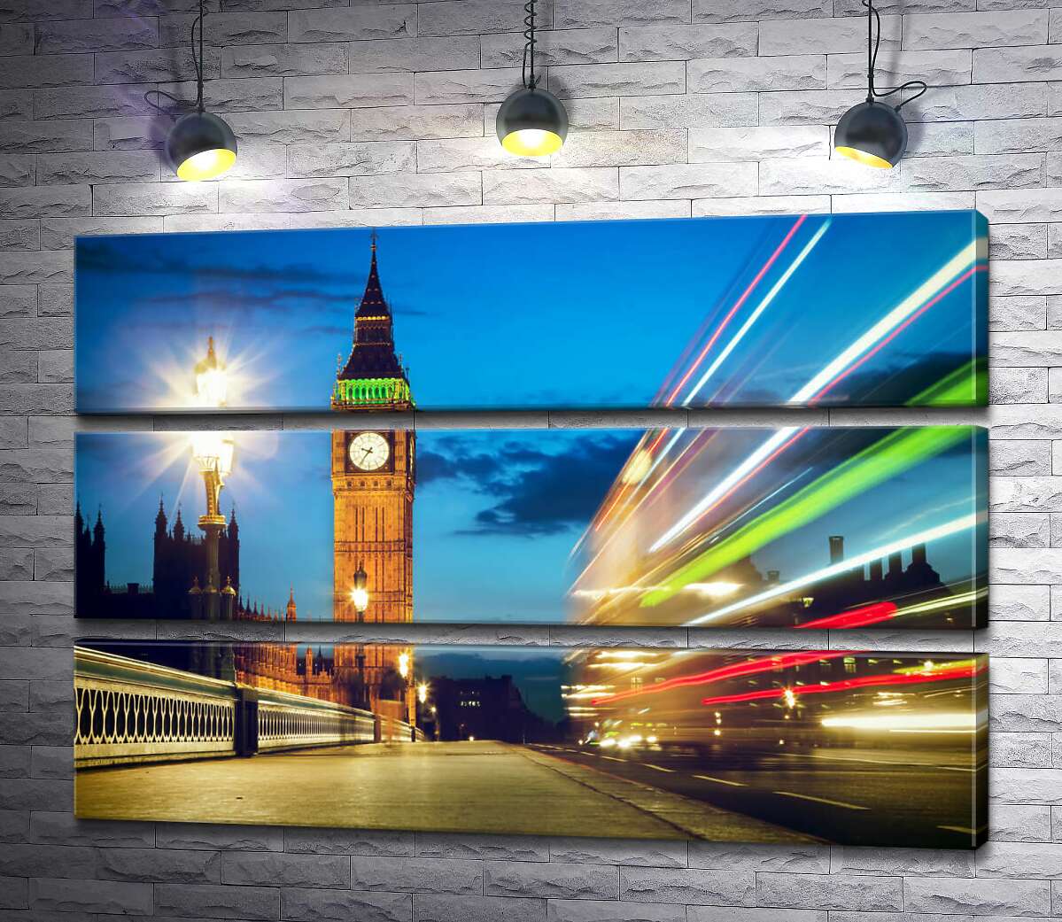

Модульная картина ArtPoster Башня Биг-Бен (Big Ben) величественно наблюдает за оживленным движением города 100x69 см Модуль №13