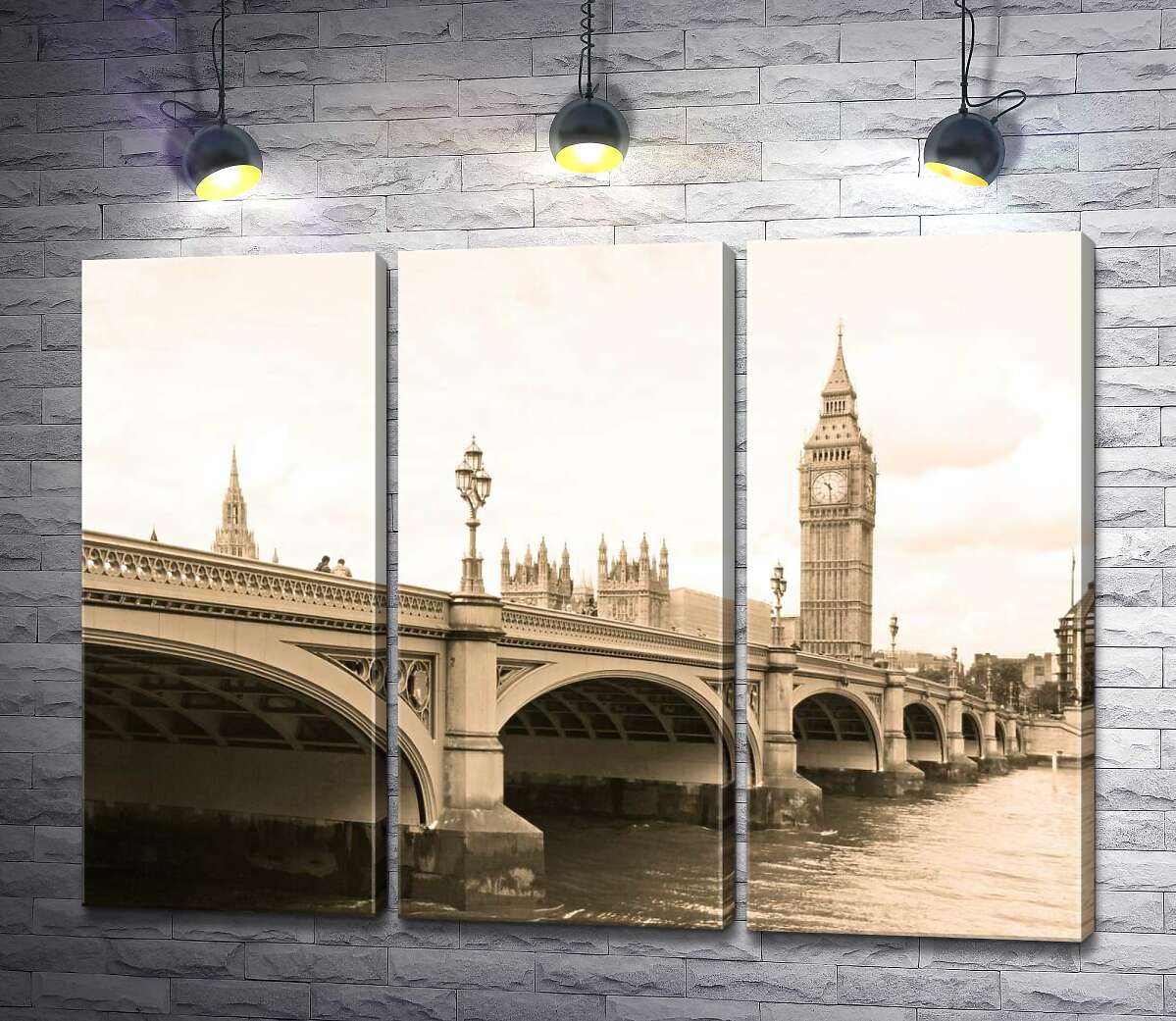

Модульная картина ArtPoster Башня Биг-Бен (Big Ben) виднеется из-за Вестминтерского моста (Westminster Bridge) 60x45 см Модуль №11