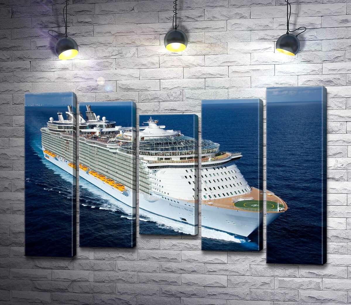 

Модульная картина ArtPoster Allure of Seas - круизное судно на полной скорости разрезает синюю водную гладь 100x69 см Модуль №28