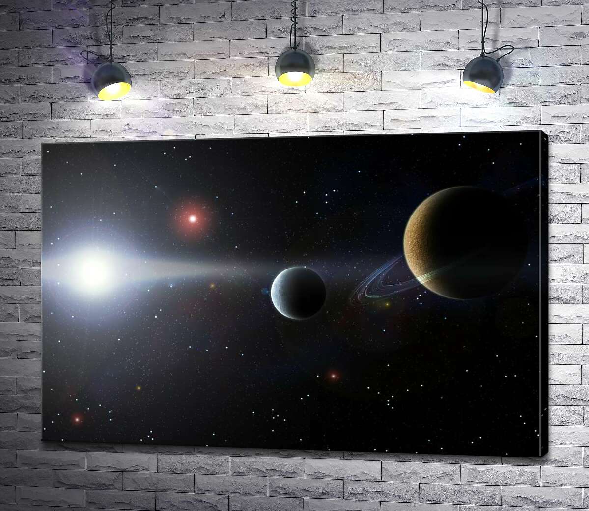 

Картина ArtPoster Силуэты планет в космическом пространстве 100x66 см Модуль №1