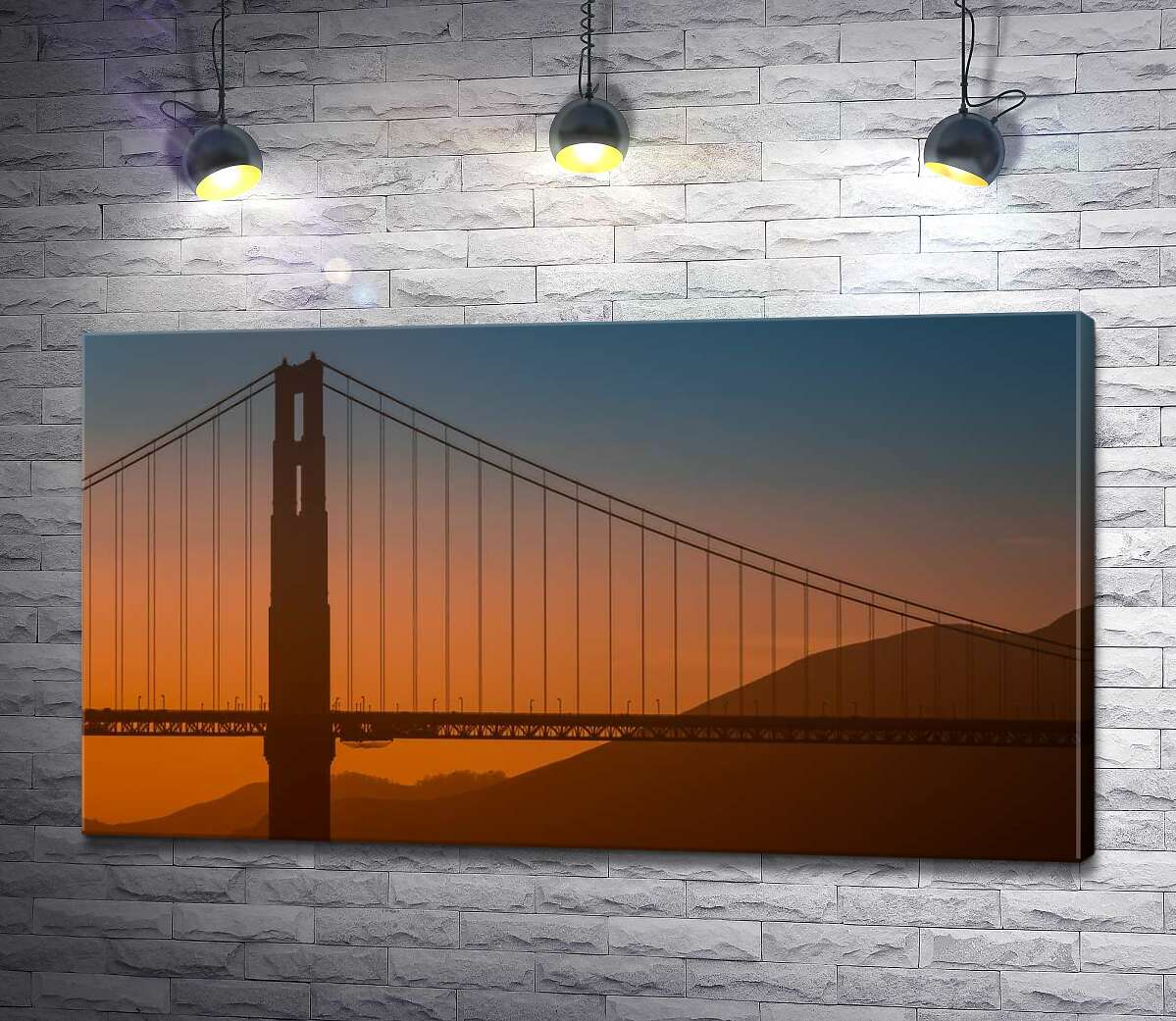 

Картина ArtPoster Туманный вечер над мостом "Золотые ворота" (Golden Gate Bridge) 130x73 см Модуль №1