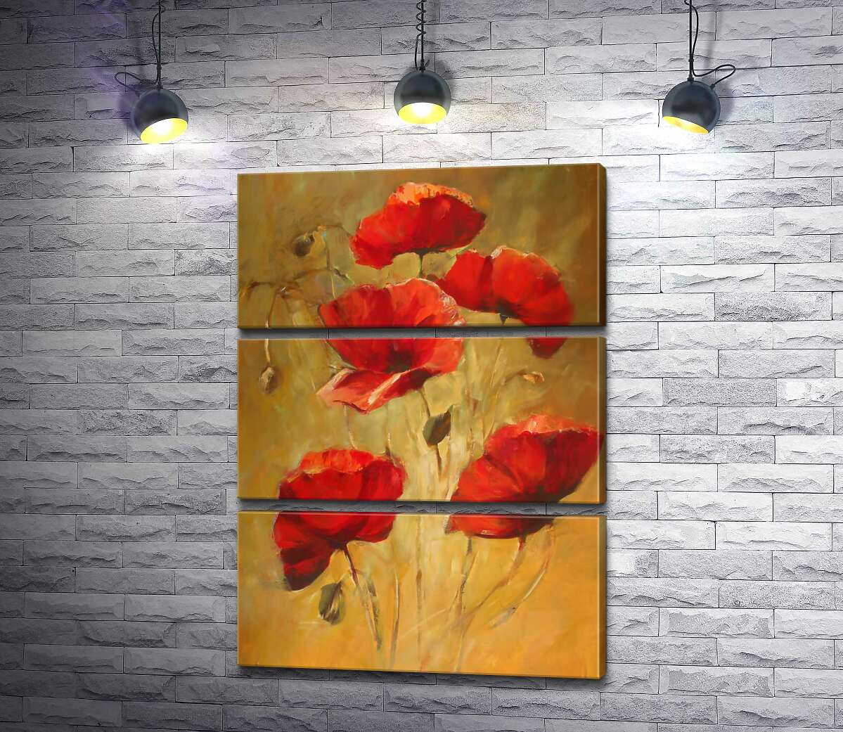 

Модульная картина ArtPoster Багровые лепестки цветов мака в изящном букете 130x180 см Модуль №13