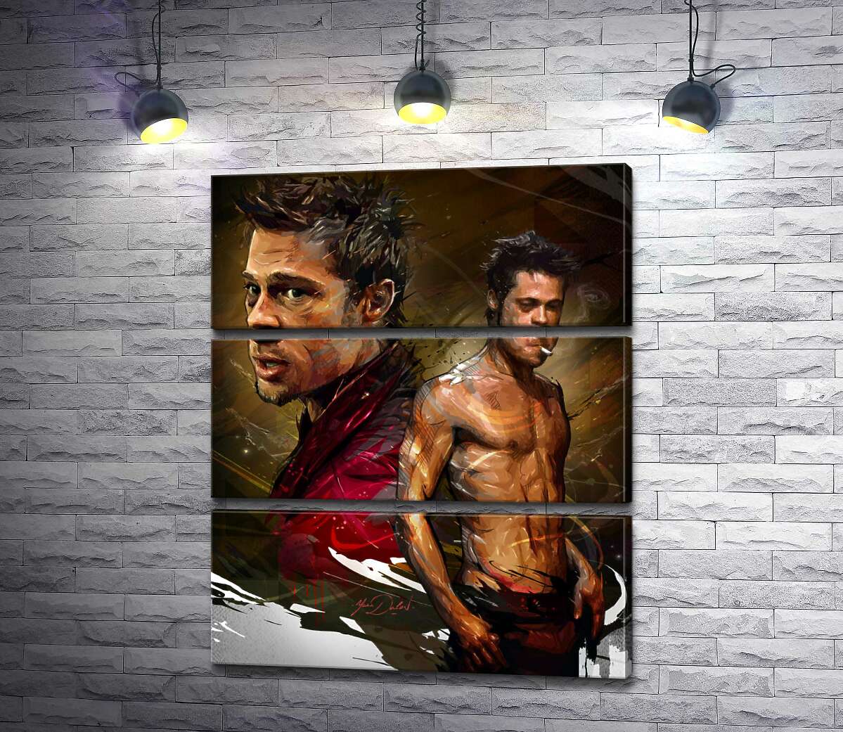 

Модульная картина ArtPoster Актер Брэд Питт (Brad Pitt) в главной роли фильма "Бойцовский клуб" (Fight club) 100x120 см Модуль №13