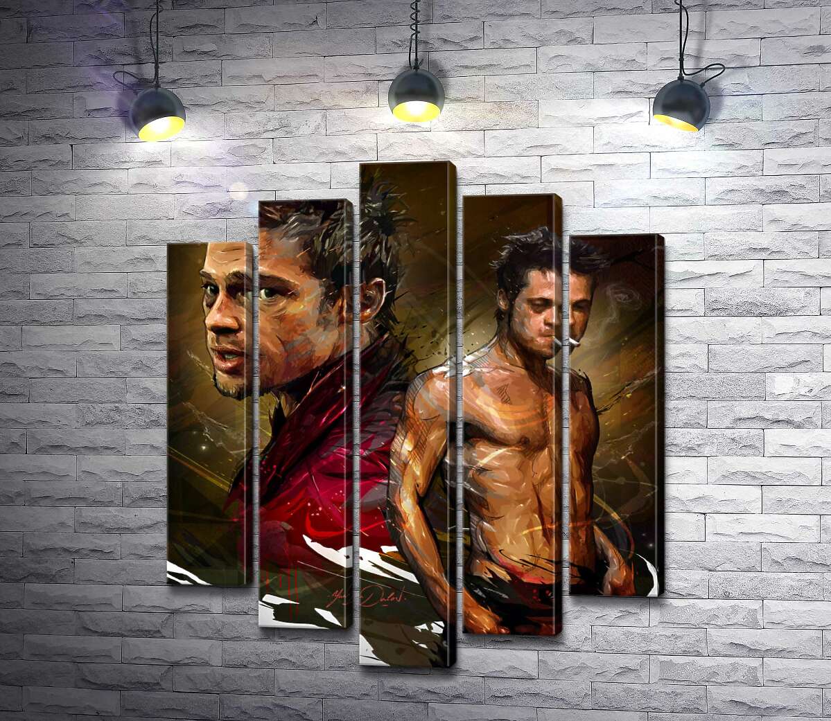 

Модульная картина ArtPoster Актер Брэд Питт (Brad Pitt) в главной роли фильма "Бойцовский клуб" (Fight club) 130x158 см Модуль №26