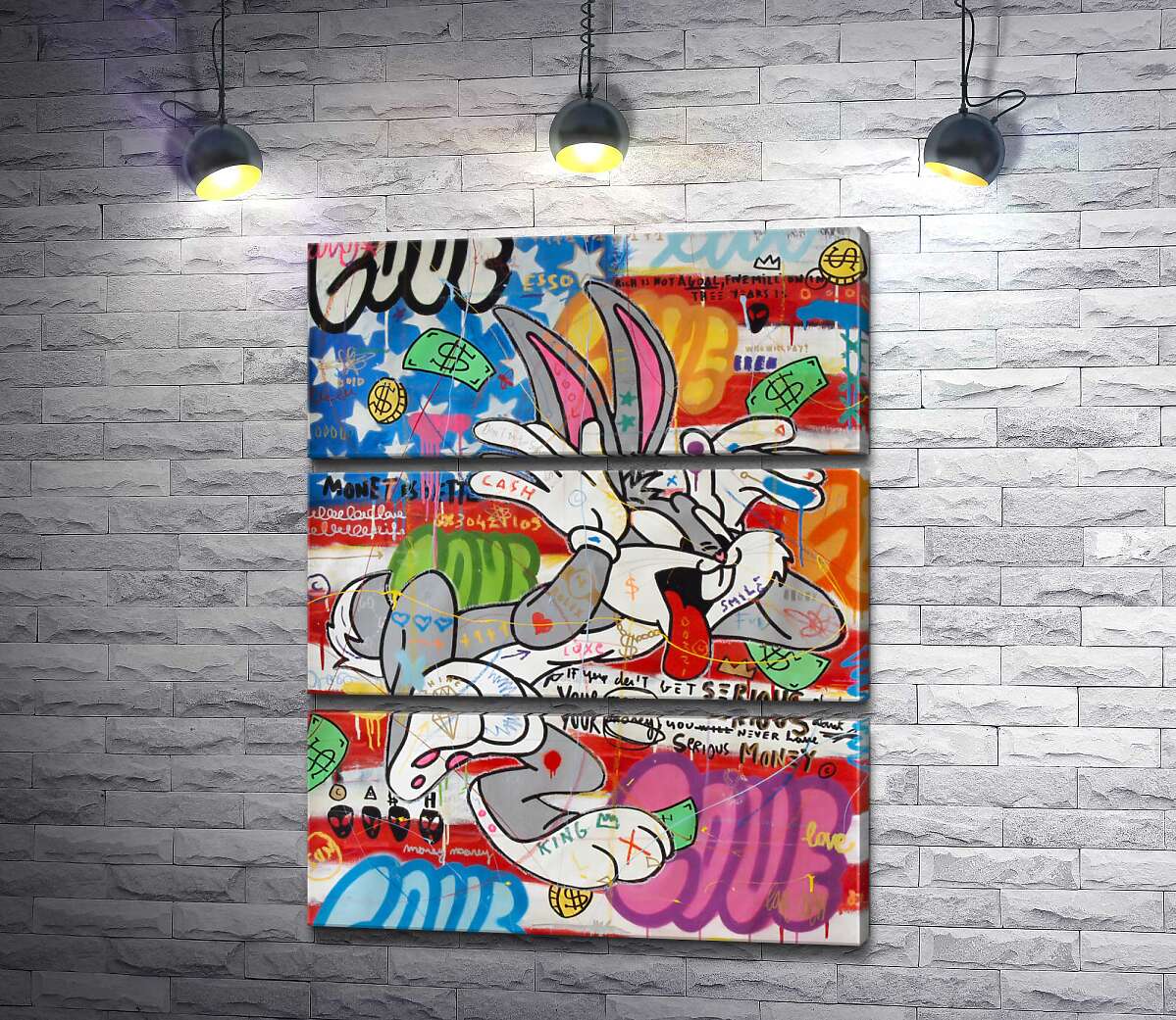 

Модульная картина ArtPoster Багз Банни (Bugs Bunny) насмешливо показывает язык 100x126 см Модуль №13