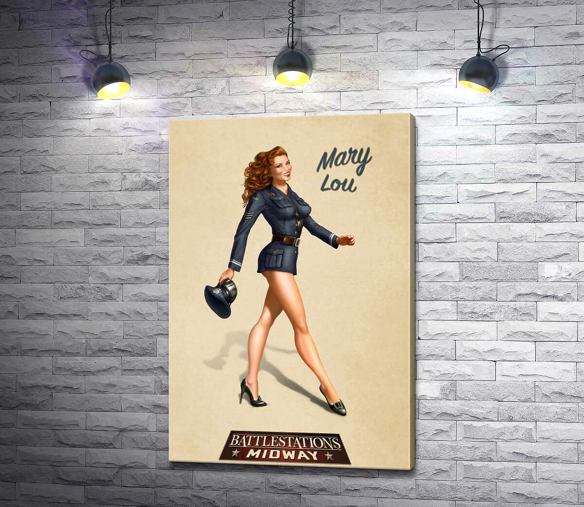 

Картина ArtPoster Рыжеволосая Мэри Лу в форме летчицы 50x75 см Модуль №1