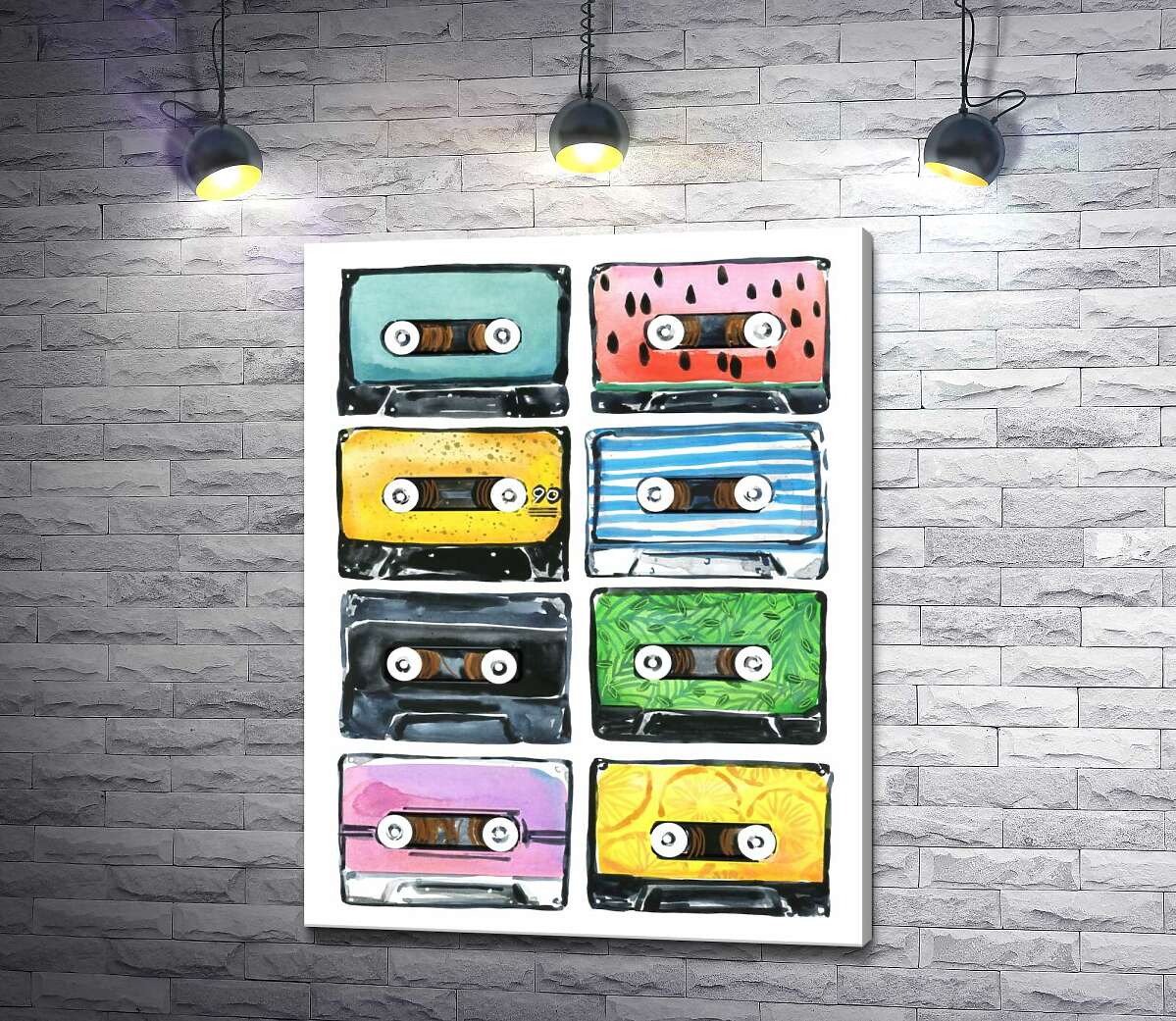 

Картина ArtPoster Яркие цвета кассет 100x131 см Модуль №1