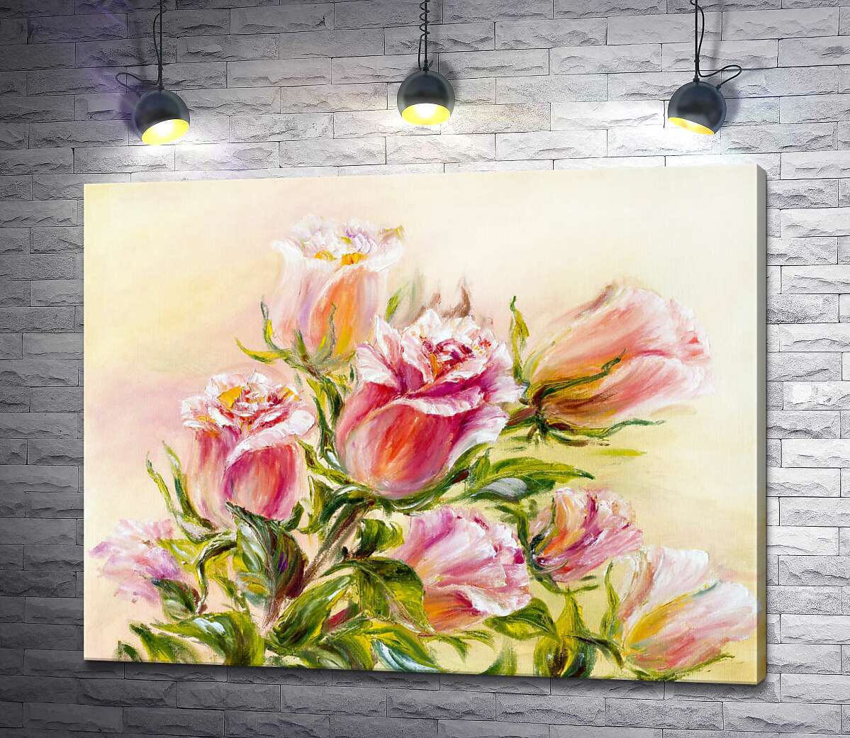 

Картина ArtPoster Стройные стебли в букете пастельно-розовых роз 130x102 см Модуль №1