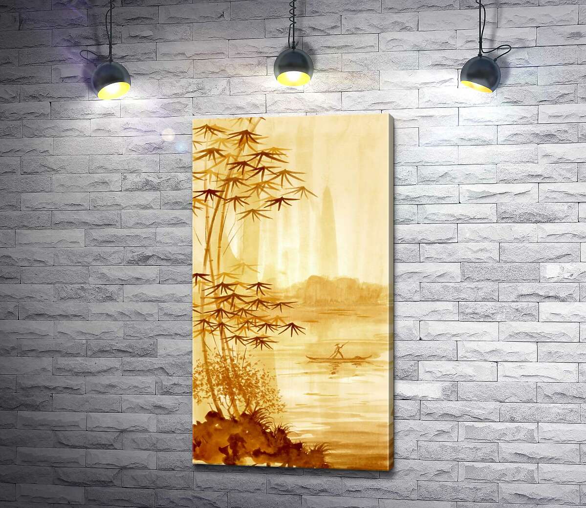 

Картина ArtPoster Стройный бамбук растет на берегу реки 112x205 см Модуль №1
