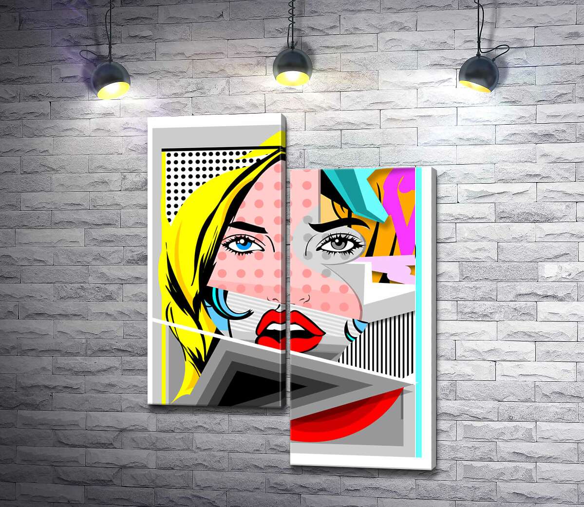 

Модульная картина ArtPoster Арт девушка среди геометрический фигур 100x134 см Модуль №5