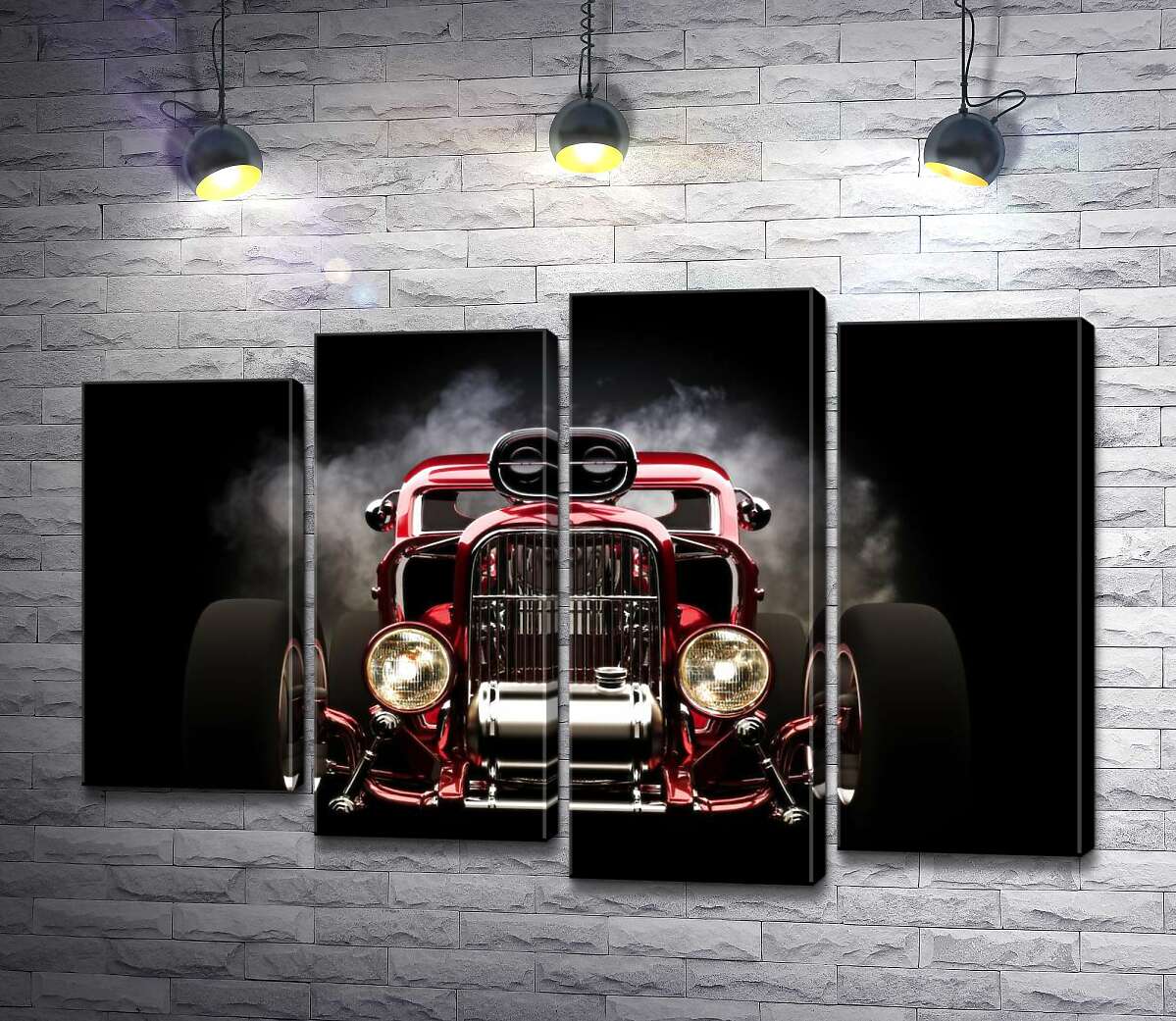 

Модульная картина ArtPoster Багровый бампер автомобиля Хот-род (Hot rod) 132x89 см Модуль №21