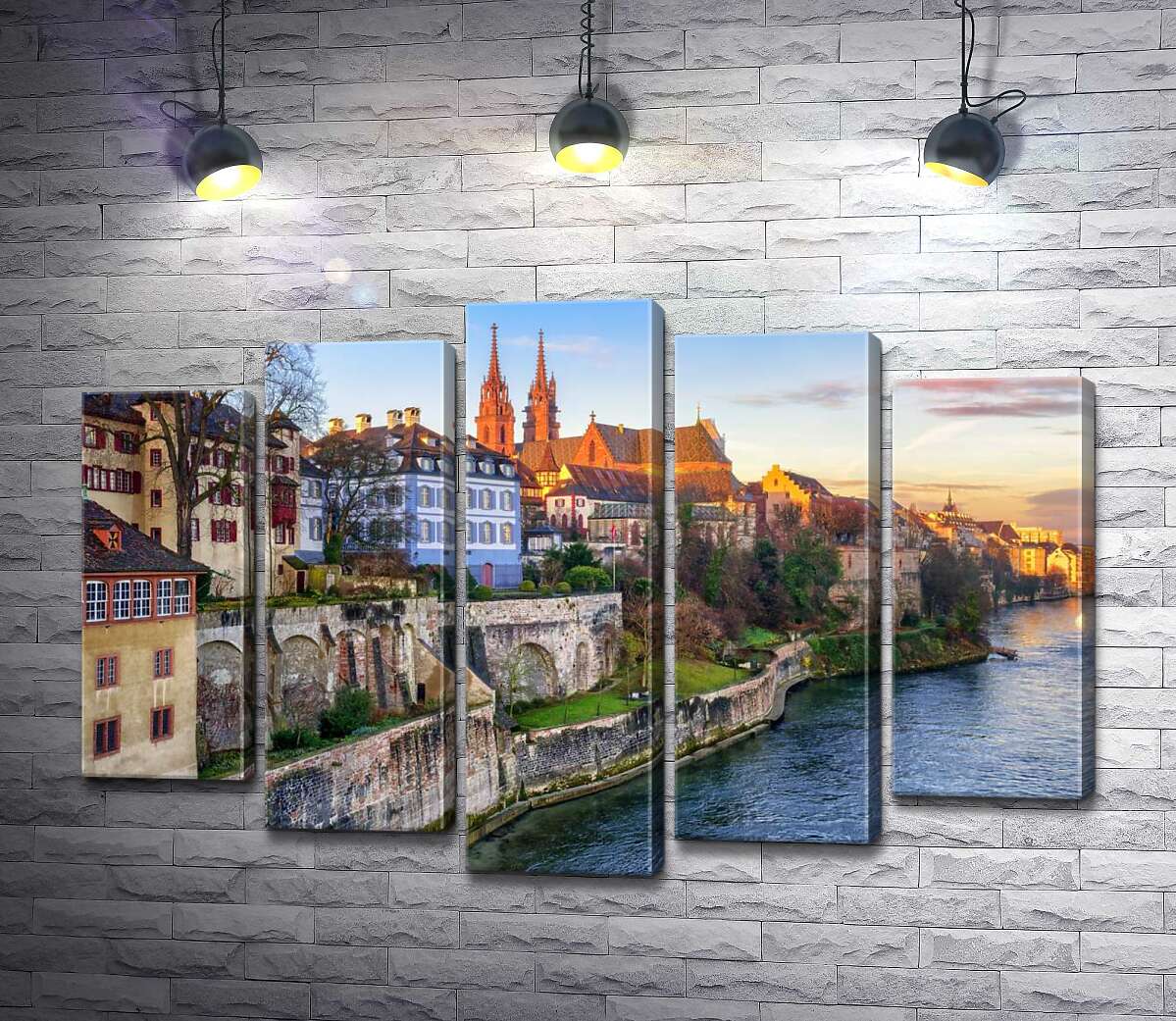 

Модульная картина ArtPoster Дыхание средневековья в городе Базель на берегу Реки Рейн 130x88 см Модуль №26