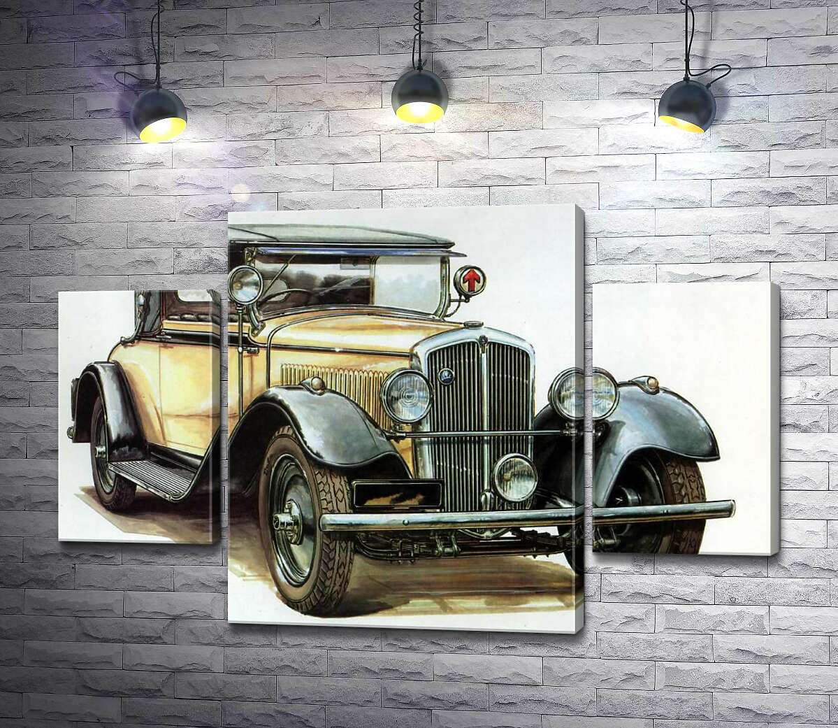 

Модульная картина ArtPoster Желтый ретро-автомобиль Skoda 442 100x68 см Модуль №7