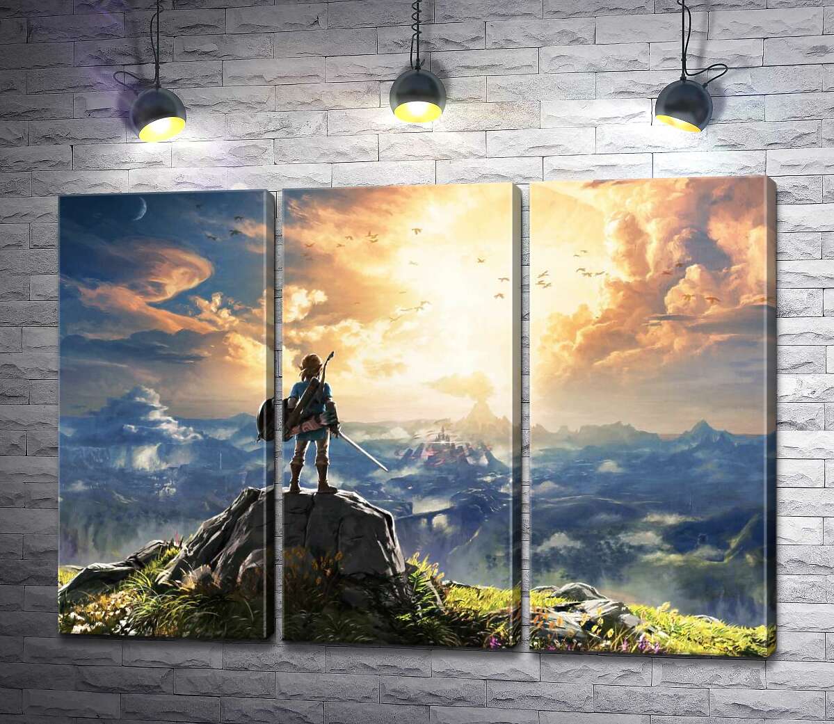 

Модульная картина ArtPoster Герой игры "The Legend of Zelda", Линк, смотрит на взрыв 102x72 см Модуль №11