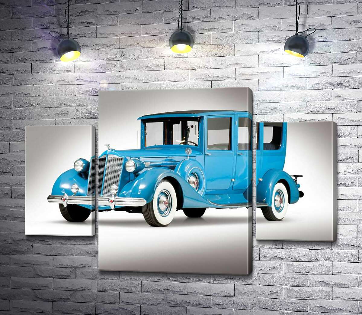 

Модульная картина ArtPoster Голубой лимузин 1937 американской компании Packard 131x88 см Модуль №7