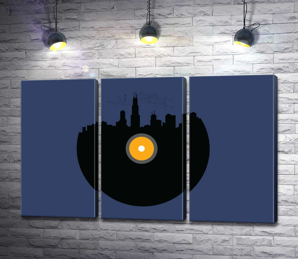 

Модульная картина ArtPoster Желтый свет фонаря в темноте ночного города 132x81 см Модуль №11