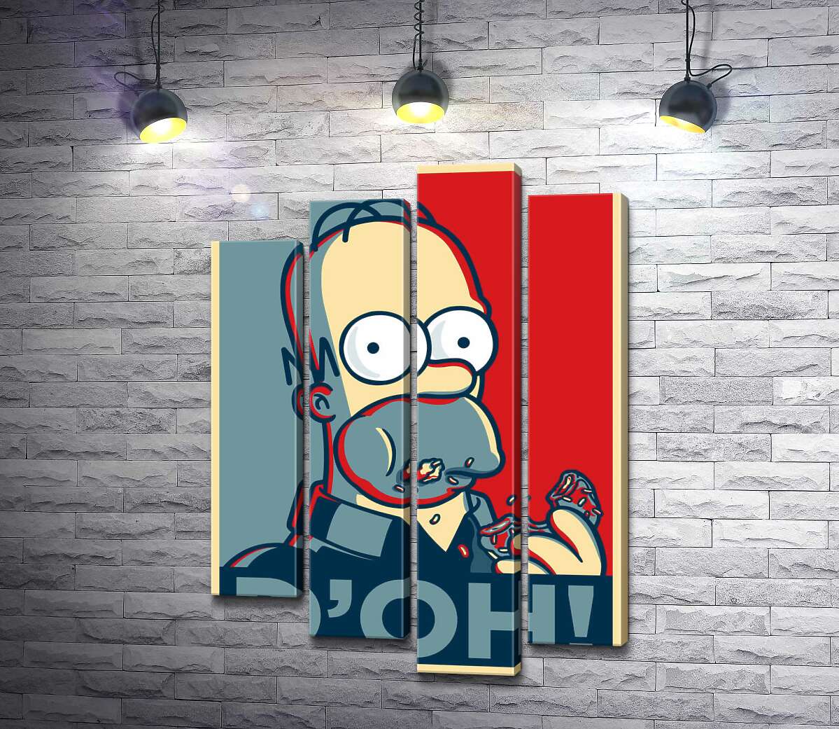 

Модульная картина ArtPoster Гомер Симпсон (Homer Simpson) объедается донатами 132x185 см Модуль №21