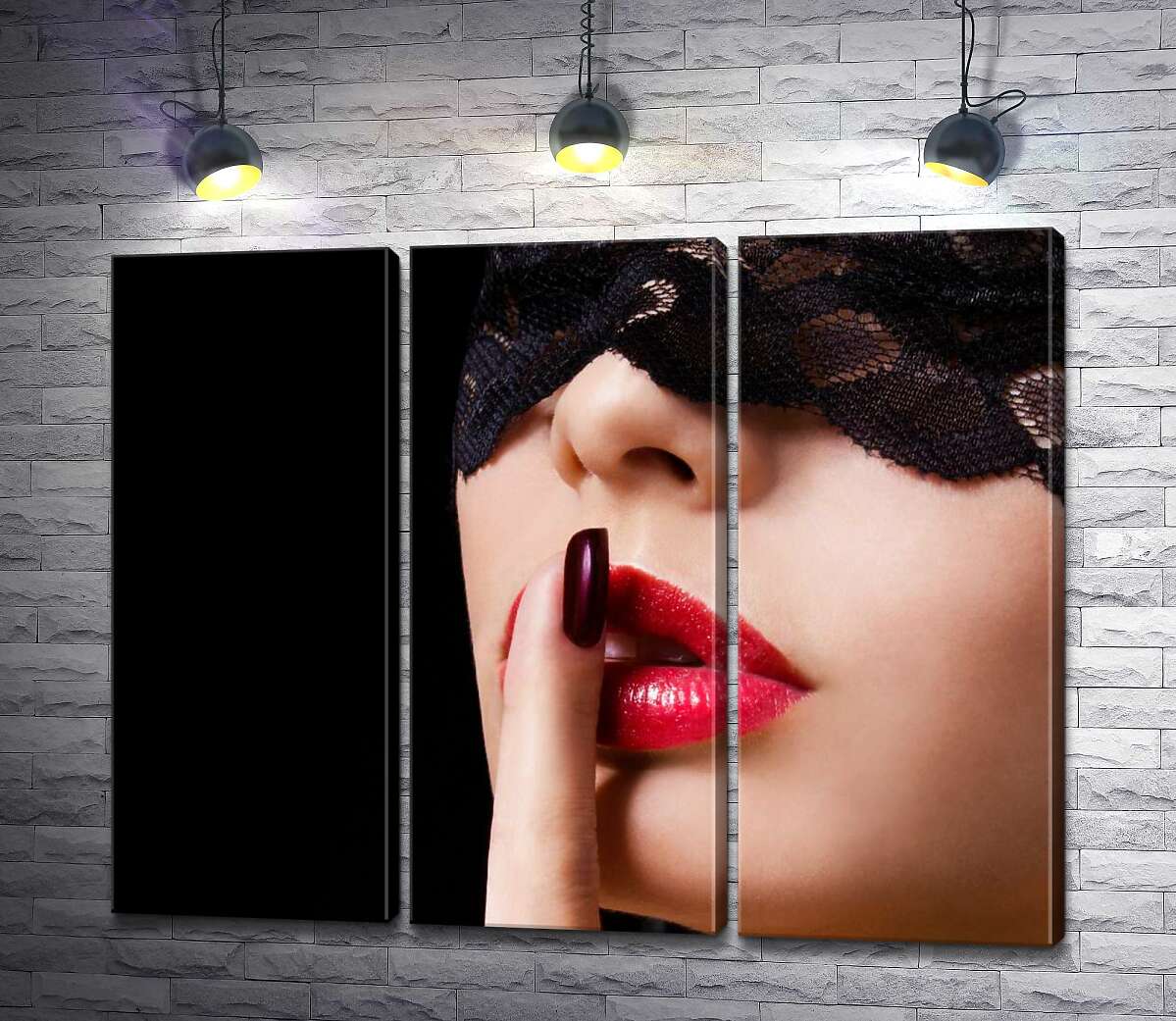 

Модульная картина ArtPoster Девушка в маске скрывает соблазнительный секрет 102x81 см Модуль №11