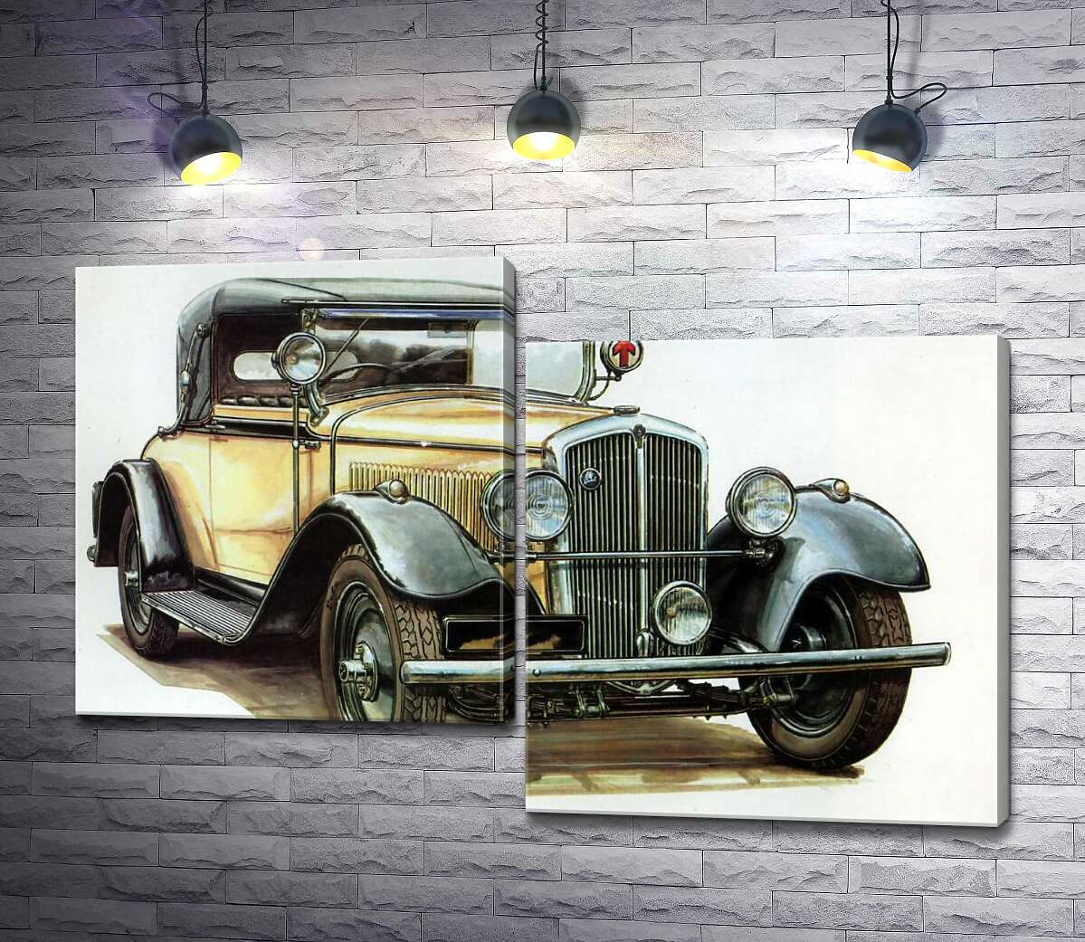 

Модульная картина ArtPoster Желтый ретро-автомобиль Skoda 442 100x67 см Модуль №5