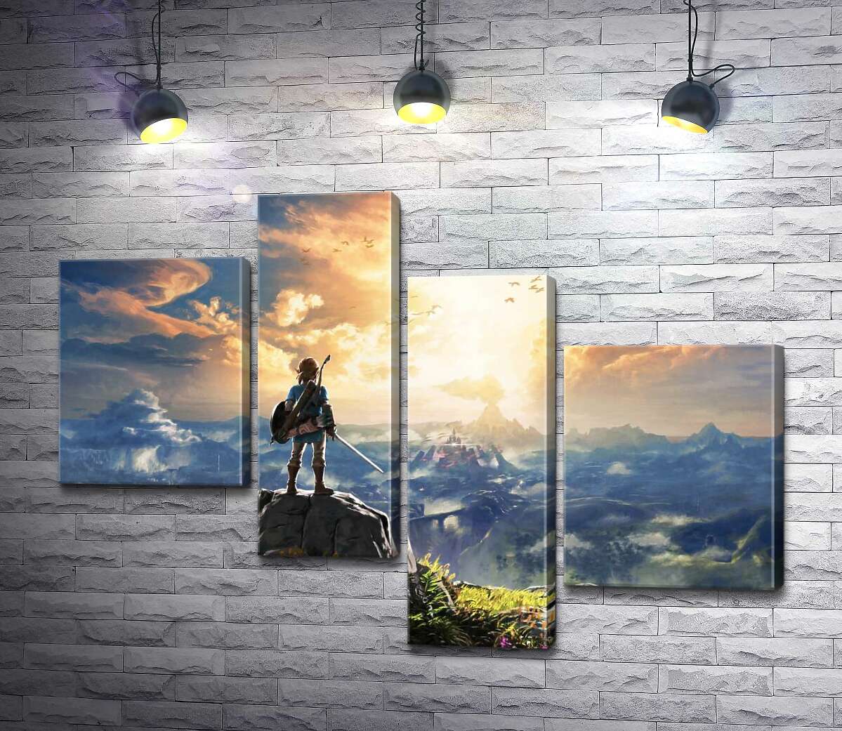 

Модульная картина ArtPoster Герой игры "The Legend of Zelda", Линк, смотрит на взрыв 100x73 см Модуль №20