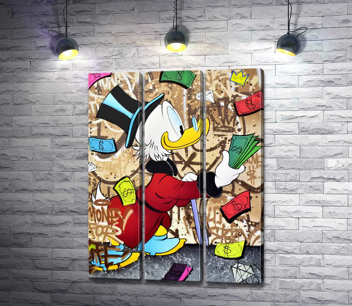 

Модульная картина ArtPoster Деньги на жизнь: Скрудж МакДак (Scrooge McDuck) 132x175 см Модуль №11