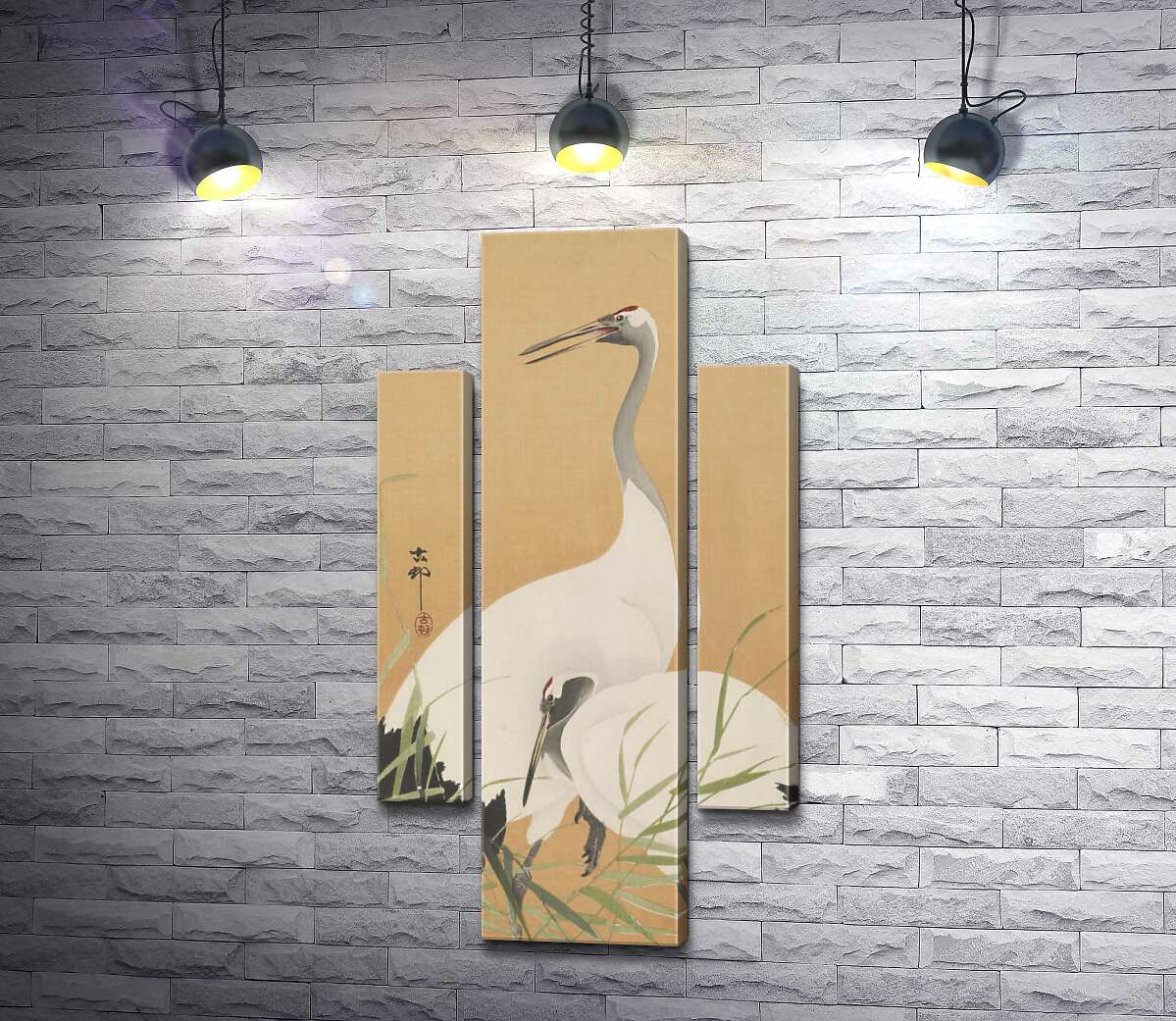 

Модульная картина ArtPoster Два журавля (Two Cranes) – Охара Косон (Ohara Koson) 107x205 см Модуль №7