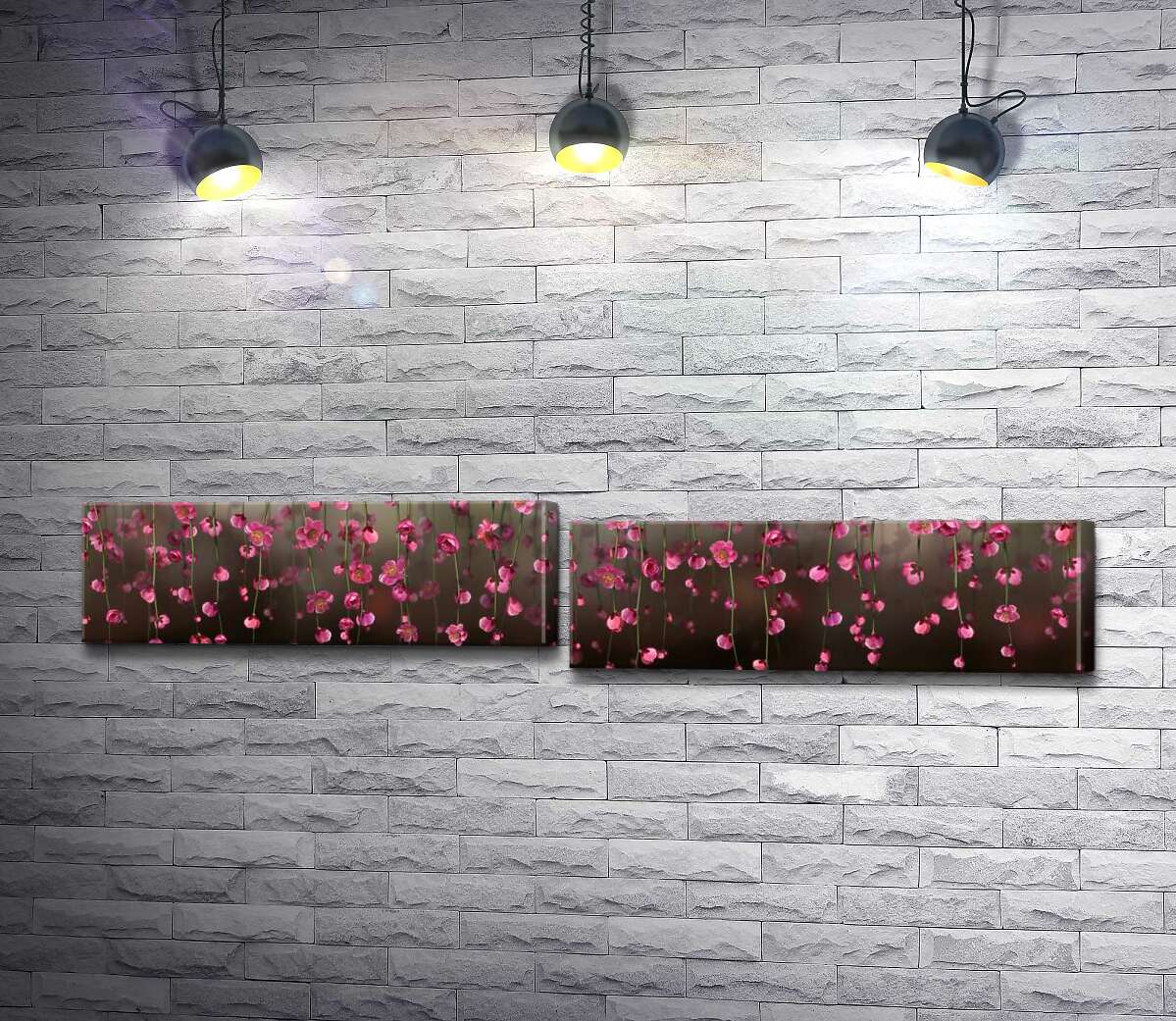 

Модульная картина ArtPoster Гирлянда из легких розовых цветов 120x25 см Модуль №5