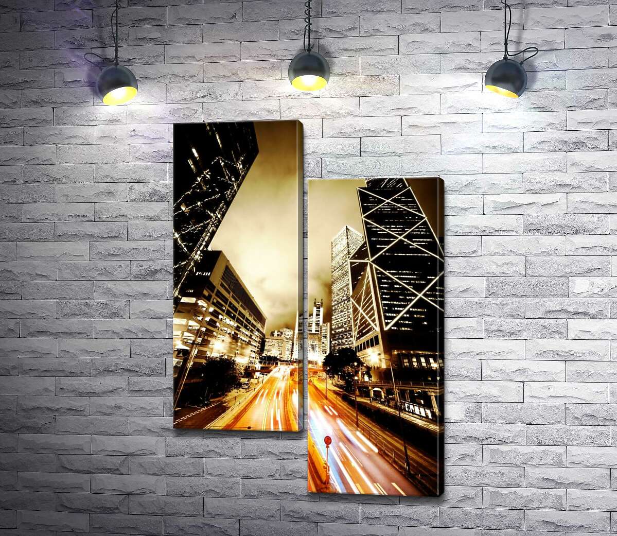 

Модульная картина ArtPoster Дорожный коридор между великанами небоскребами 50x76 см Модуль №5