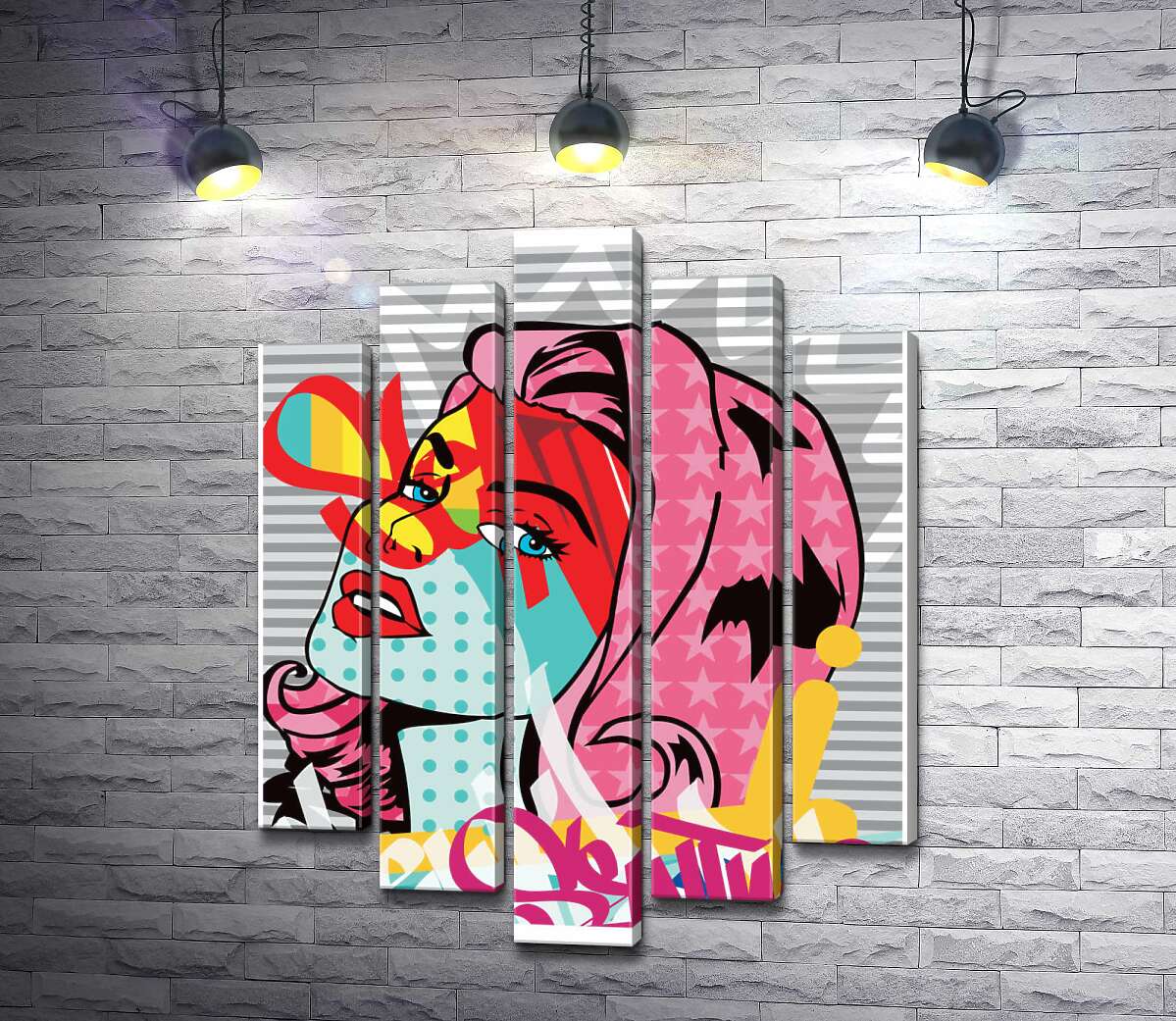 

Модульная картина ArtPoster Девушка с розовым каре 130x170 см Модуль №26