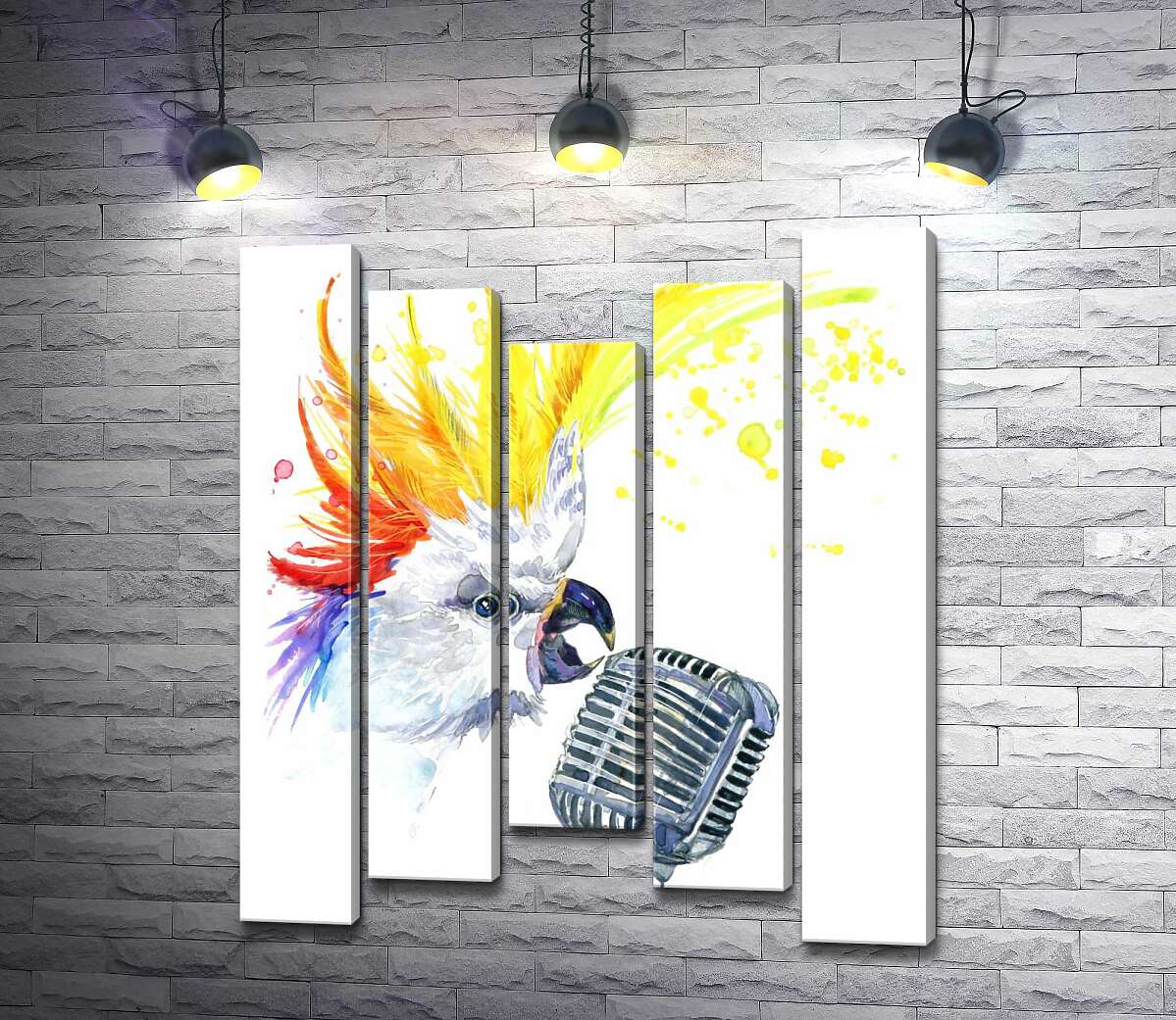 

Модульная картина ArtPoster Желточубый рокер какаду поет в микрофон 100x120 см Модуль №28