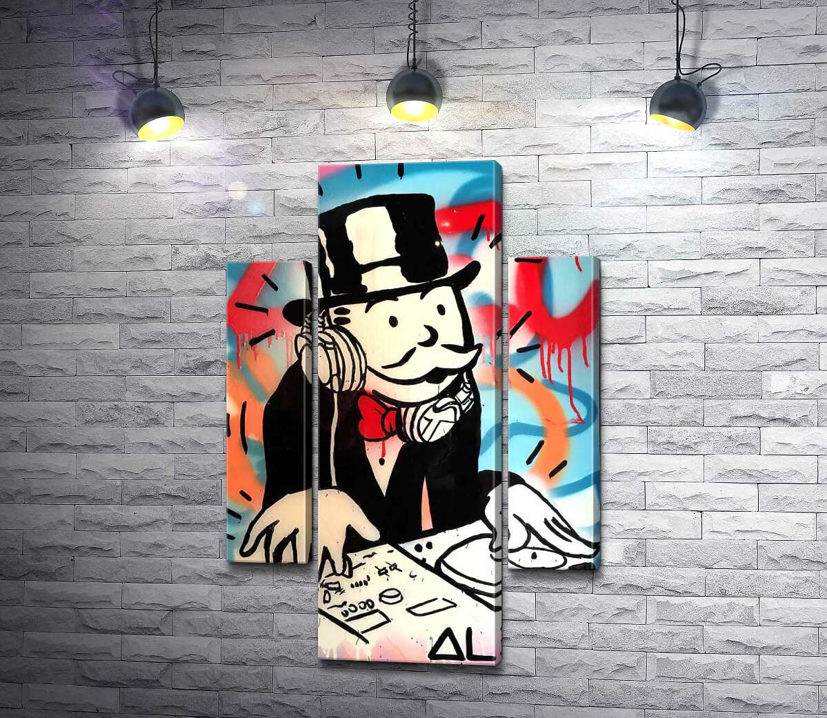

Модульная картина ArtPoster Диджей Монополи (DJ Monopoly) - Алек Монополи (Alec Monopoly) 131x199 см Модуль №7