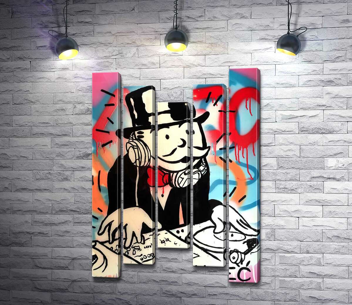 

Модульная картина ArtPoster Диджей Монополи (DJ Monopoly) - Алек Монополи (Alec Monopoly) 130x198 см Модуль №28