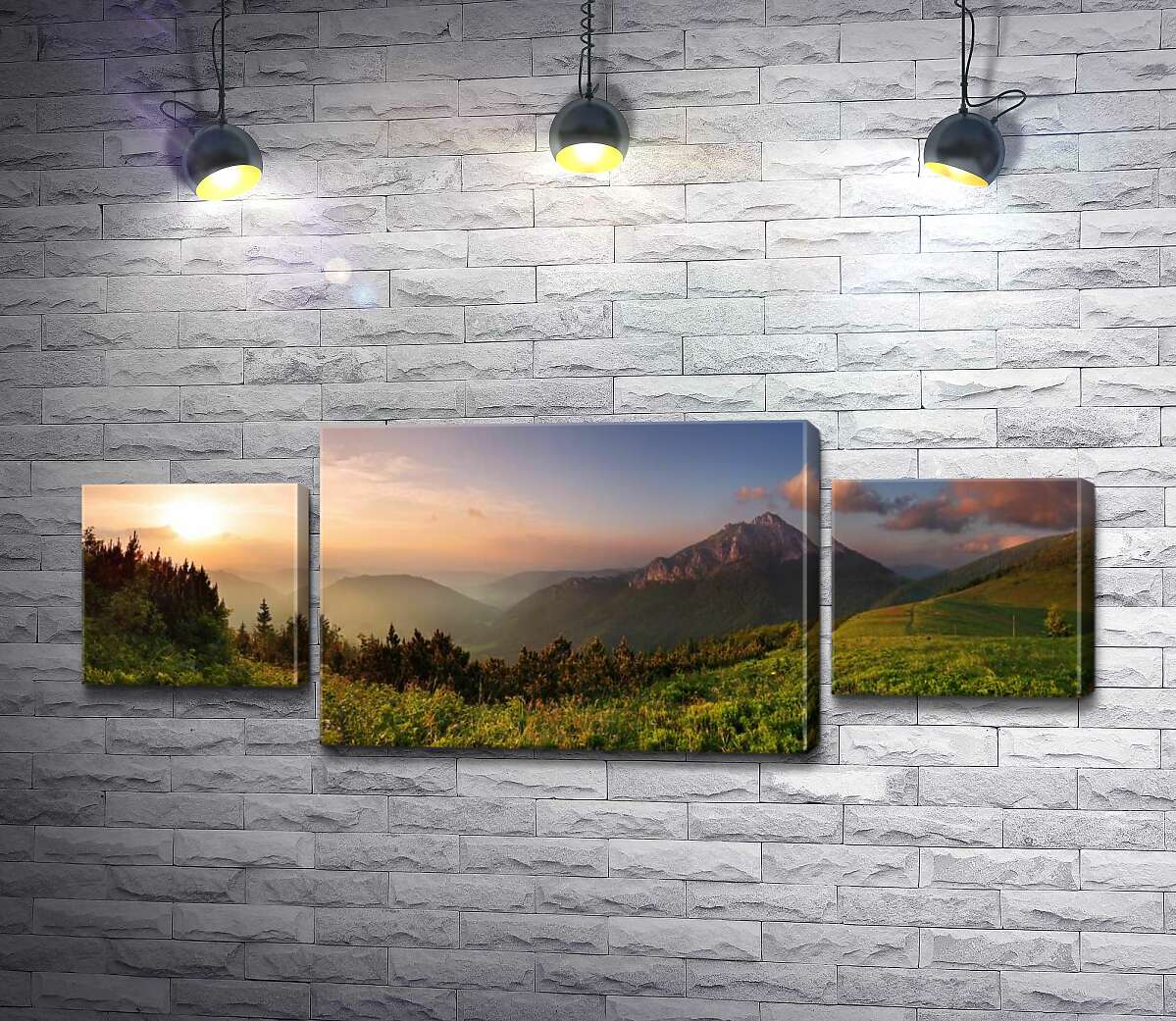 

Модульная картина ArtPoster Горная вершина купается в солнечном свете 100x39 см Модуль №7
