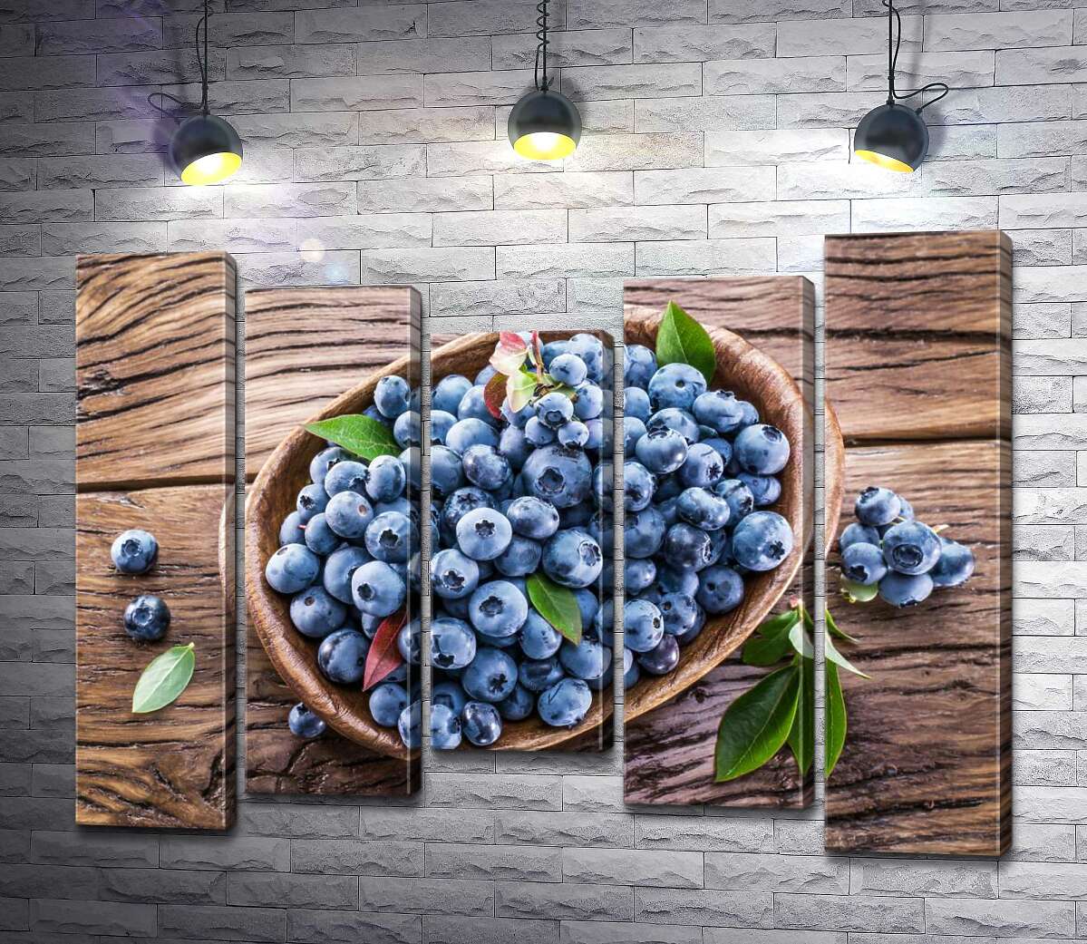

Модульная картина ArtPoster Деревянная тарелка с ягодами черники 100x75 см Модуль №28