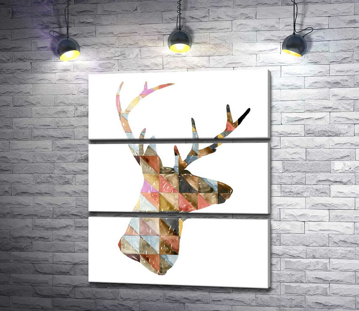 

Модульная картина ArtPoster Геометрический силуэт оленя 130x156 см Модуль №13