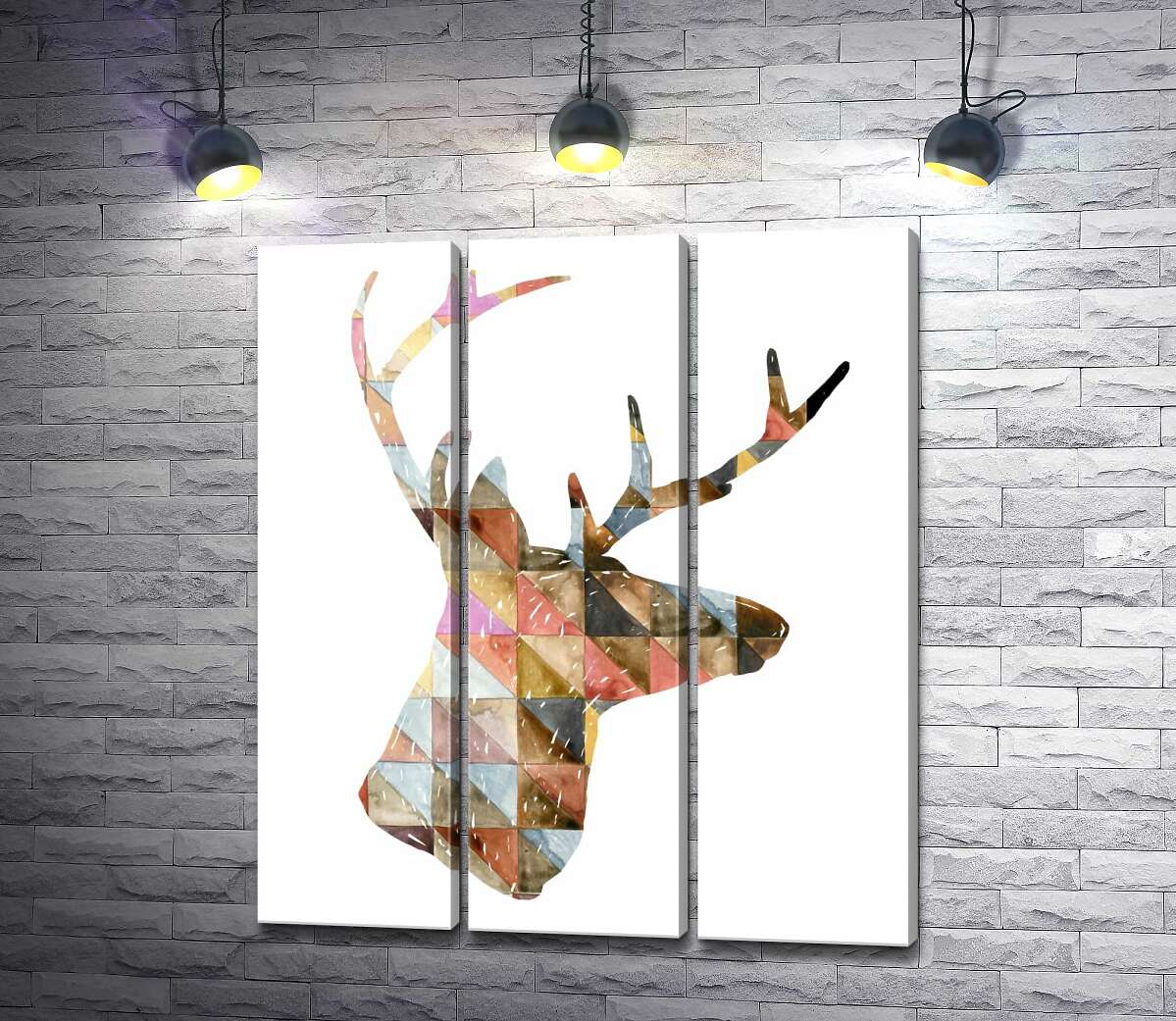 

Модульная картина ArtPoster Геометрический силуэт оленя 132x154 см Модуль №11