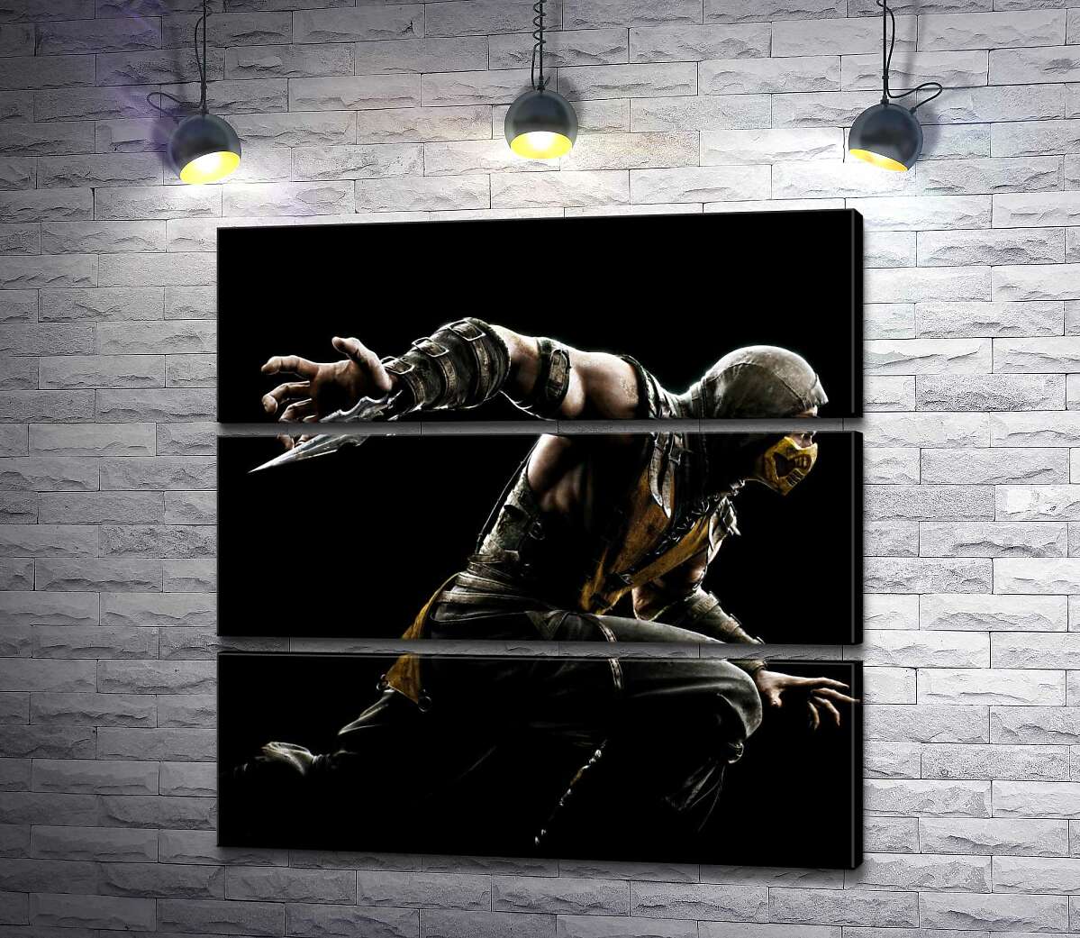 

Модульная картина ArtPoster Герой игры "Mortal Kombat", Скорпион, решительно бежит в битву 130x132 см Модуль №13
