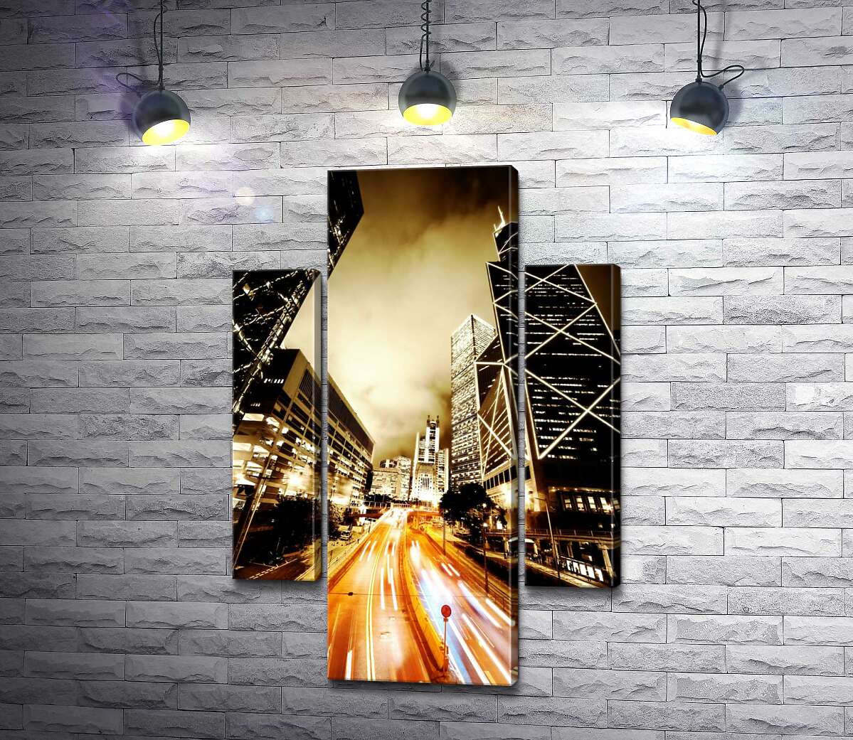 

Модульная картина ArtPoster Дорожный коридор между великанами небоскребами 100x150 см Модуль №7