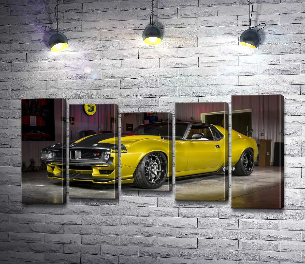 

Модульная картина ArtPoster Желтый автомобиль 1972 года серии Javelin AMC 130x67 см Модуль №28