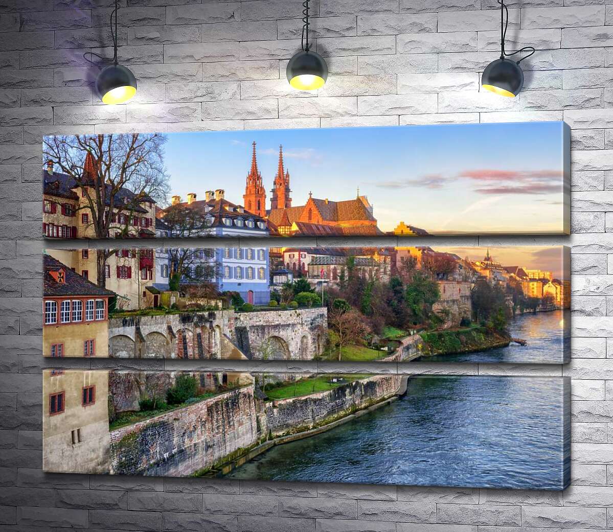 

Модульная картина ArtPoster Дыхание средневековья в городе Базель на берегу Реки Рейн 130x87 см Модуль №13
