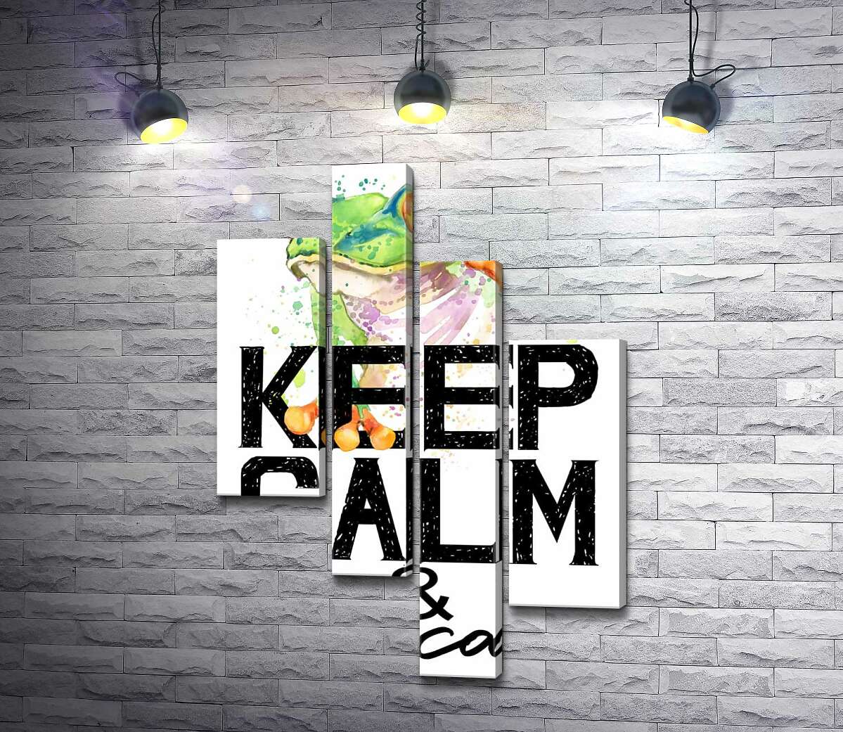 

Модульная картина ArtPoster Древесная лягушка за надписью "keep calm and be cool" 100x147 см Модуль №20