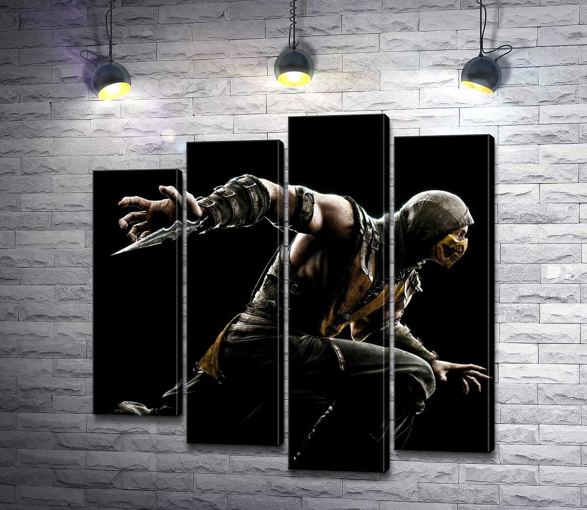 

Модульная картина ArtPoster Герой игры "Mortal Kombat", Скорпион, решительно бежит в битву 80x80 см Модуль №21