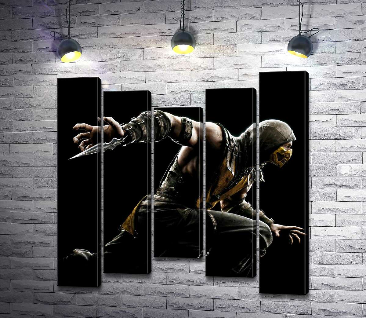 

Модульная картина ArtPoster Герой игры "Mortal Kombat", Скорпион, решительно бежит в битву 130x132 см Модуль №28