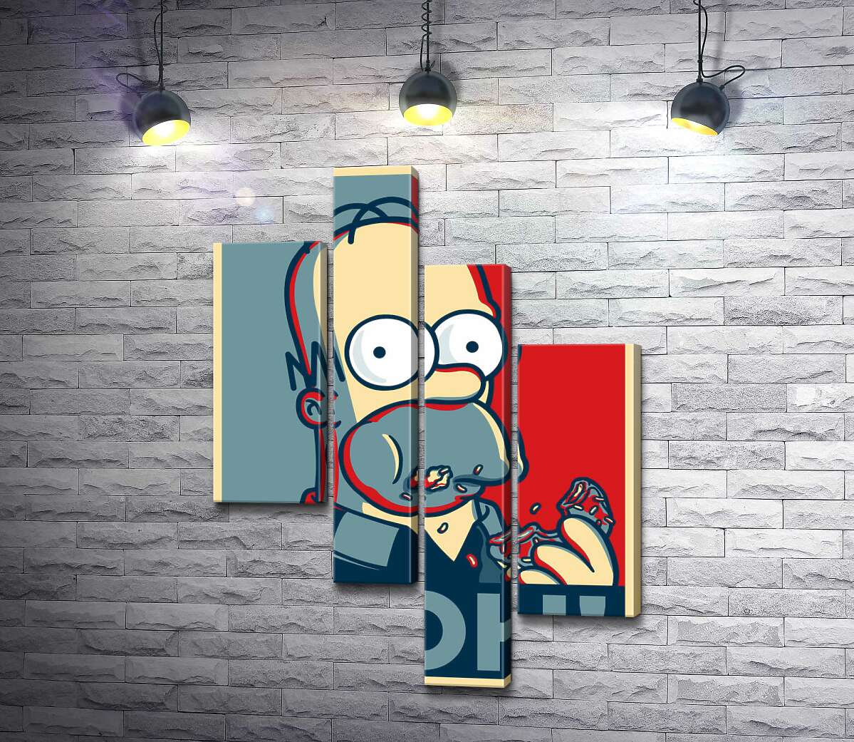 

Модульная картина ArtPoster Гомер Симпсон (Homer Simpson) объедается донатами 100x143 см Модуль №20